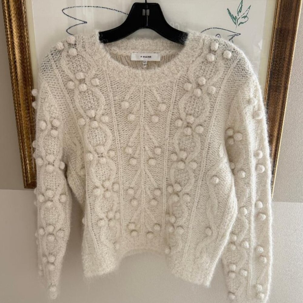 FRAME Ivory Popcorn Sweater size S/P